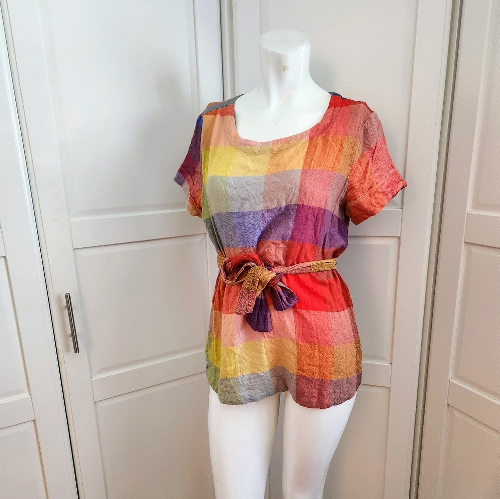 Colourful Block Plaid Tunic